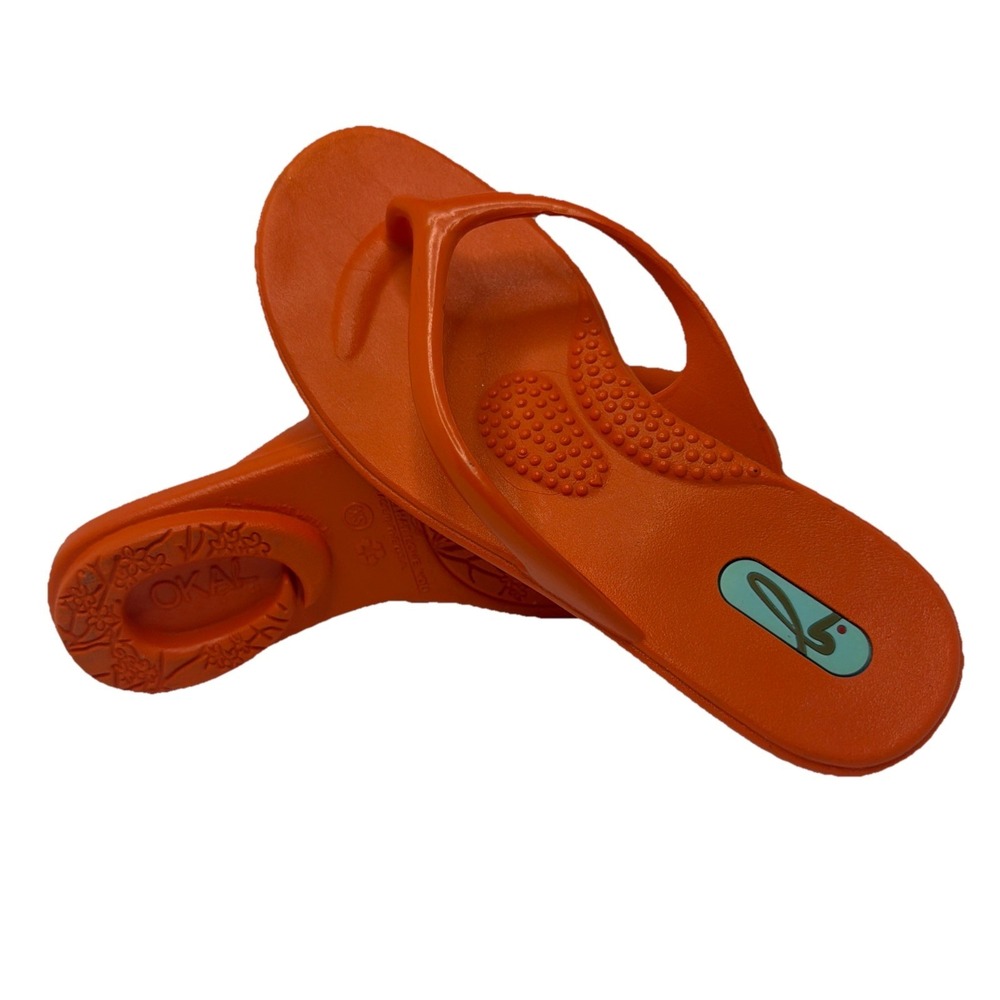 Oka B Sandal Flip Flop Thong‎ Orange Xs Kids 3-4 Costal Beach Vacation Spring